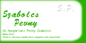 szabolcs pevny business card